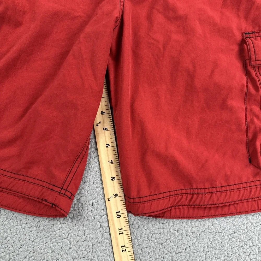 VTG Nike‎ Swim Trunks Board Shorts Men 2XL Red Black Embroidered Y2K 268944-648